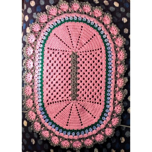 Crib/Security Blanket Bed Doily Handcrafted Crochet - Picture 1 of 3